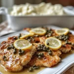 Clean Eating Chicken Piccata on a White Plate