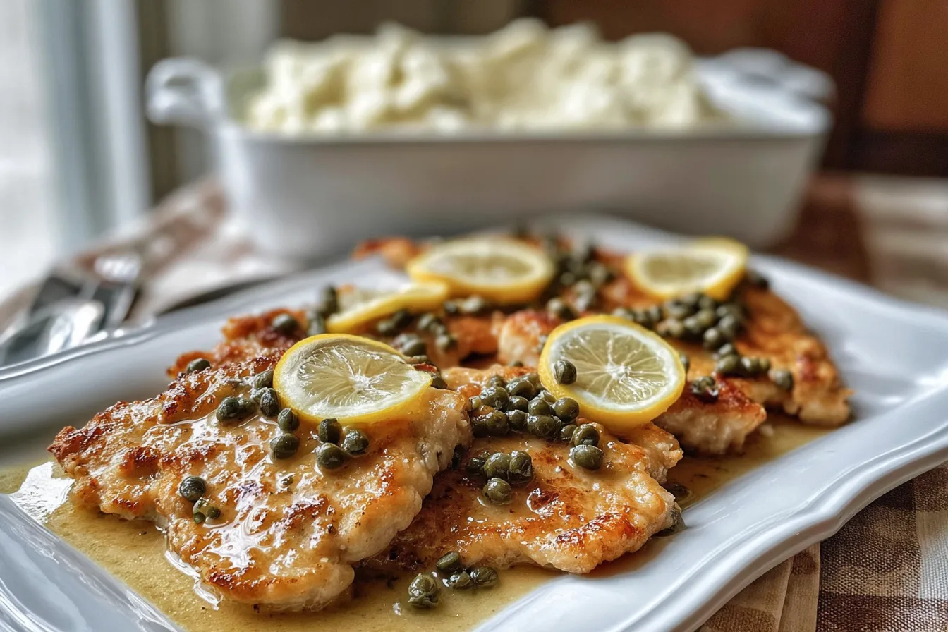 Clean Eating Chicken Piccata: A Healthy Delight Clean Eating Chicken Piccata on a White Plate