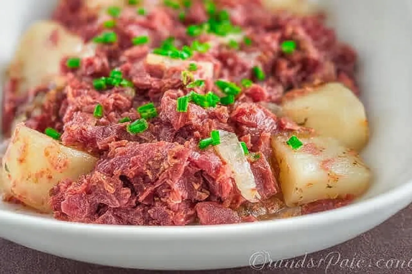 Delicious Corned Beef Casserole with Potatoes Ready to Serve