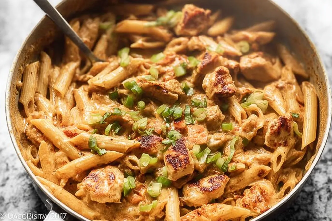 Creamy Cajun Chicken Pasta Dinner Plate