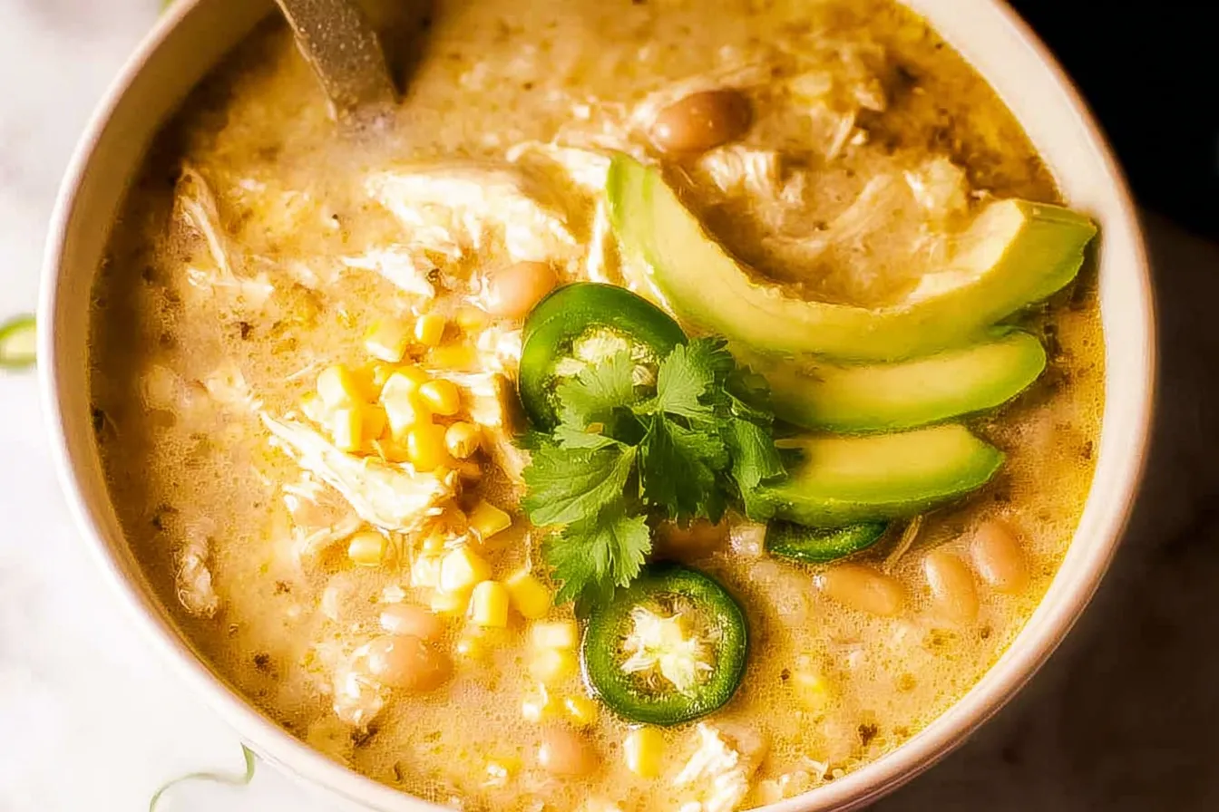 Creamy White Chicken Chili Lightened Up: A Guilt-Free Delight 1 Creamy White Chicken Chili Lightened Up in a Bowl