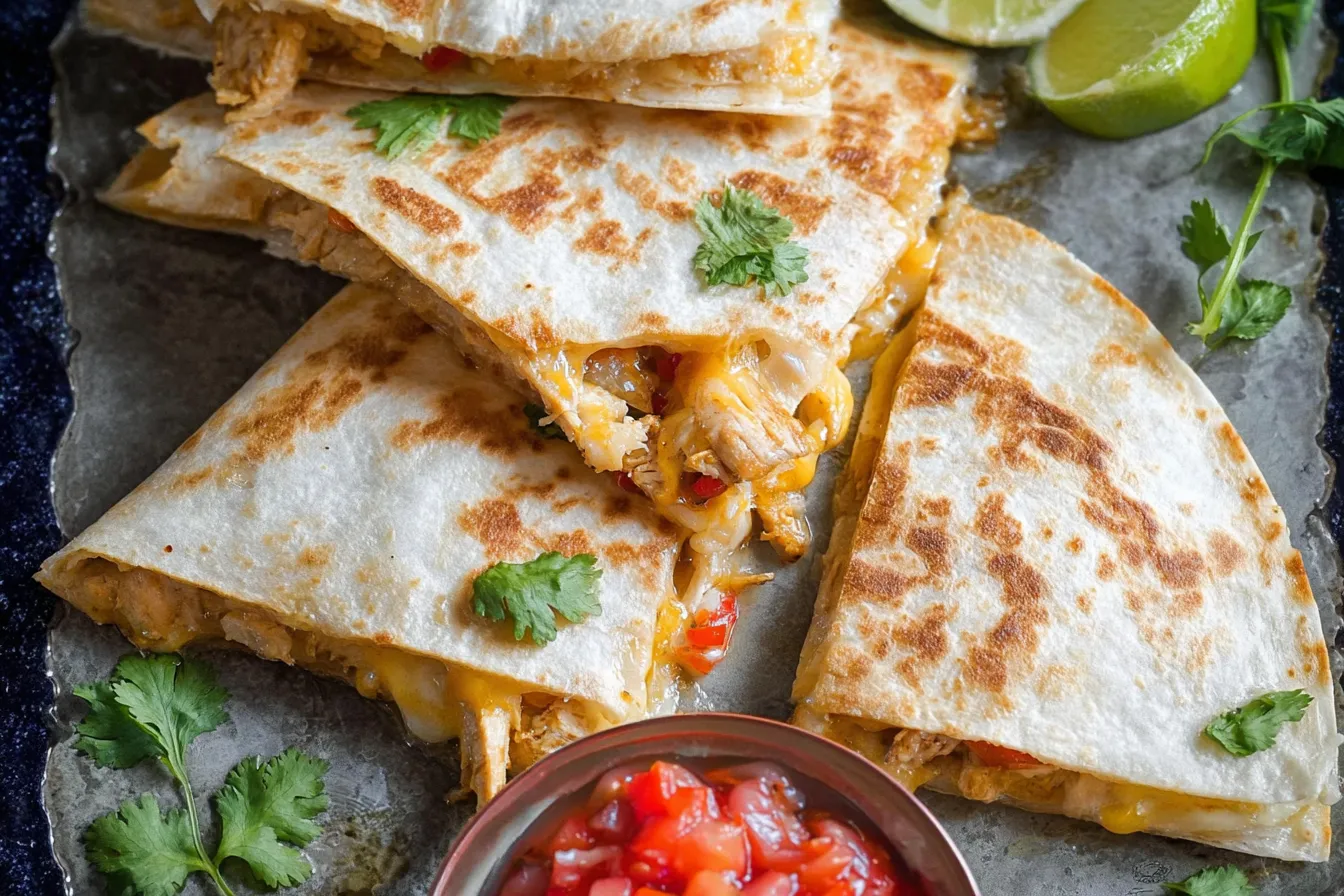 Easy Chicken Quesadillas: A Delicious, Quick Dinner Idea Easy Chicken Quesadillas on a Plate