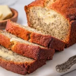 Easy Moist Banana Bread Loaf Freshly Baked
