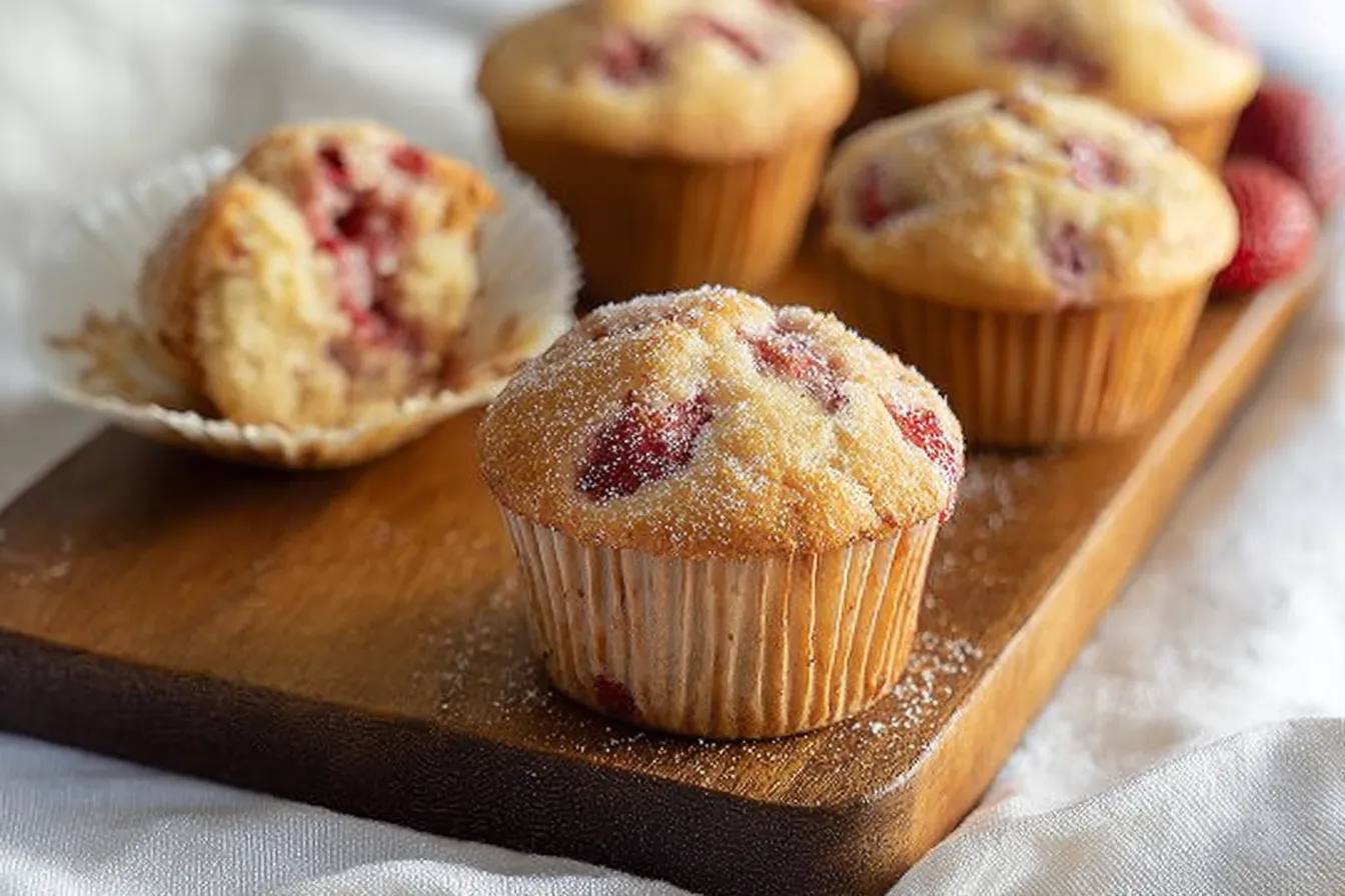 Fresh Strawberry Muffins That Will Brighten Your Day 1 Fresh Strawberry Muffins Baked to Perfection