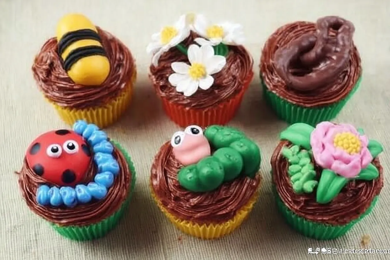 Garden Theme Birthday Cupcakes