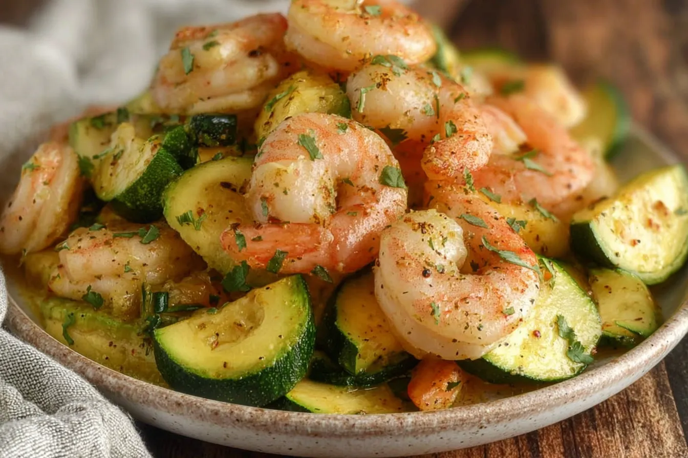 Garlic Butter Shrimp with Zucchini - A Delicious Delight 2 Garlic Butter Shrimp with Zucchini