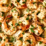 Delicious Garlic Butter Shrimp on a White Plate