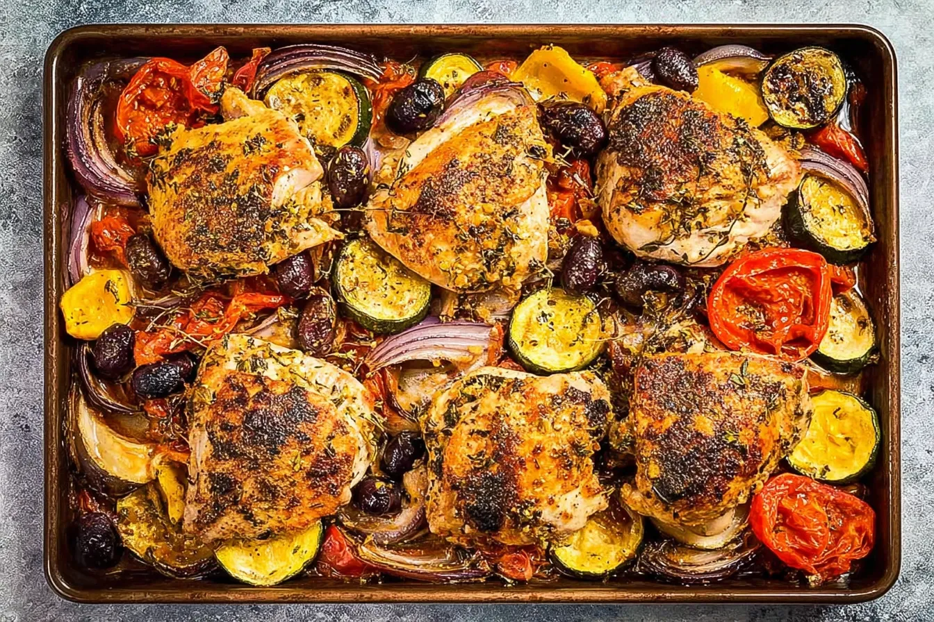 Greek Style Mediterranean Chicken: A Flavorful Delight! 1 Greek Style Mediterranean Chicken on a Platter