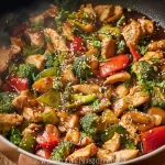 Healthy Chicken Stir Fry Served in a Colorful Bowl