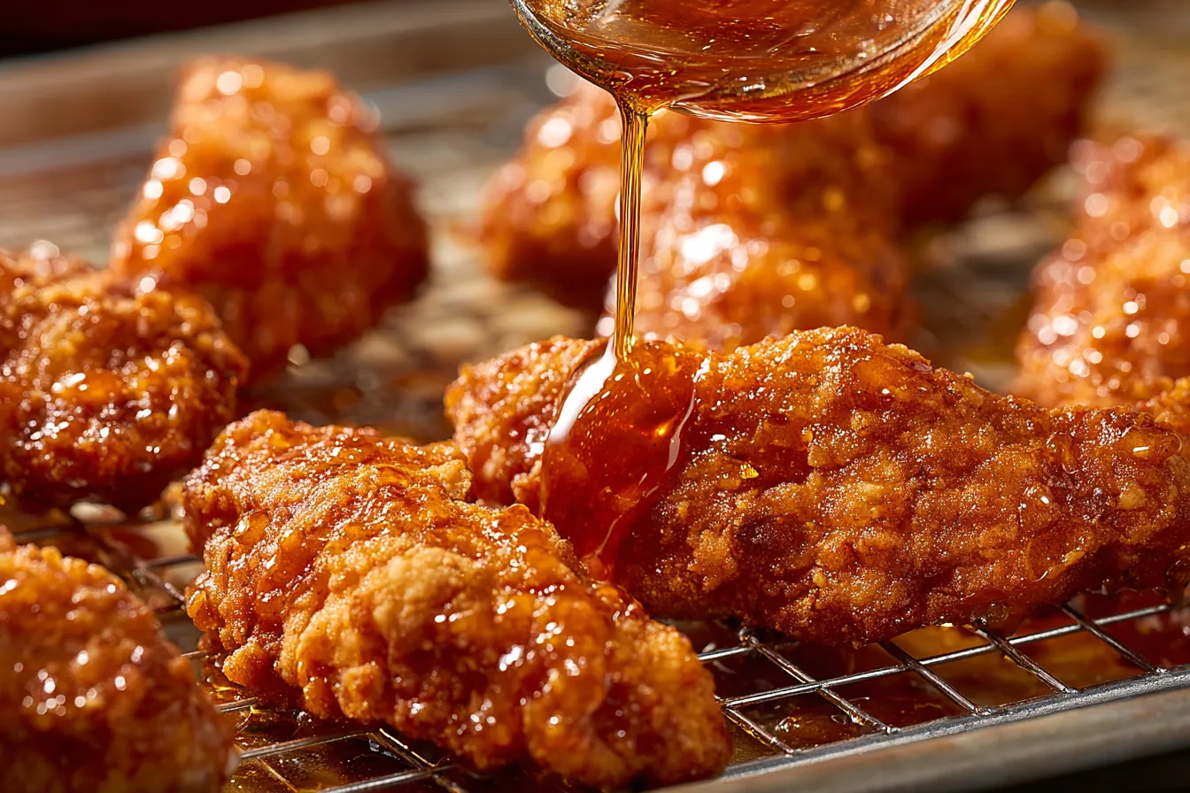 Hot Honey Chicken Tenders on a Platter