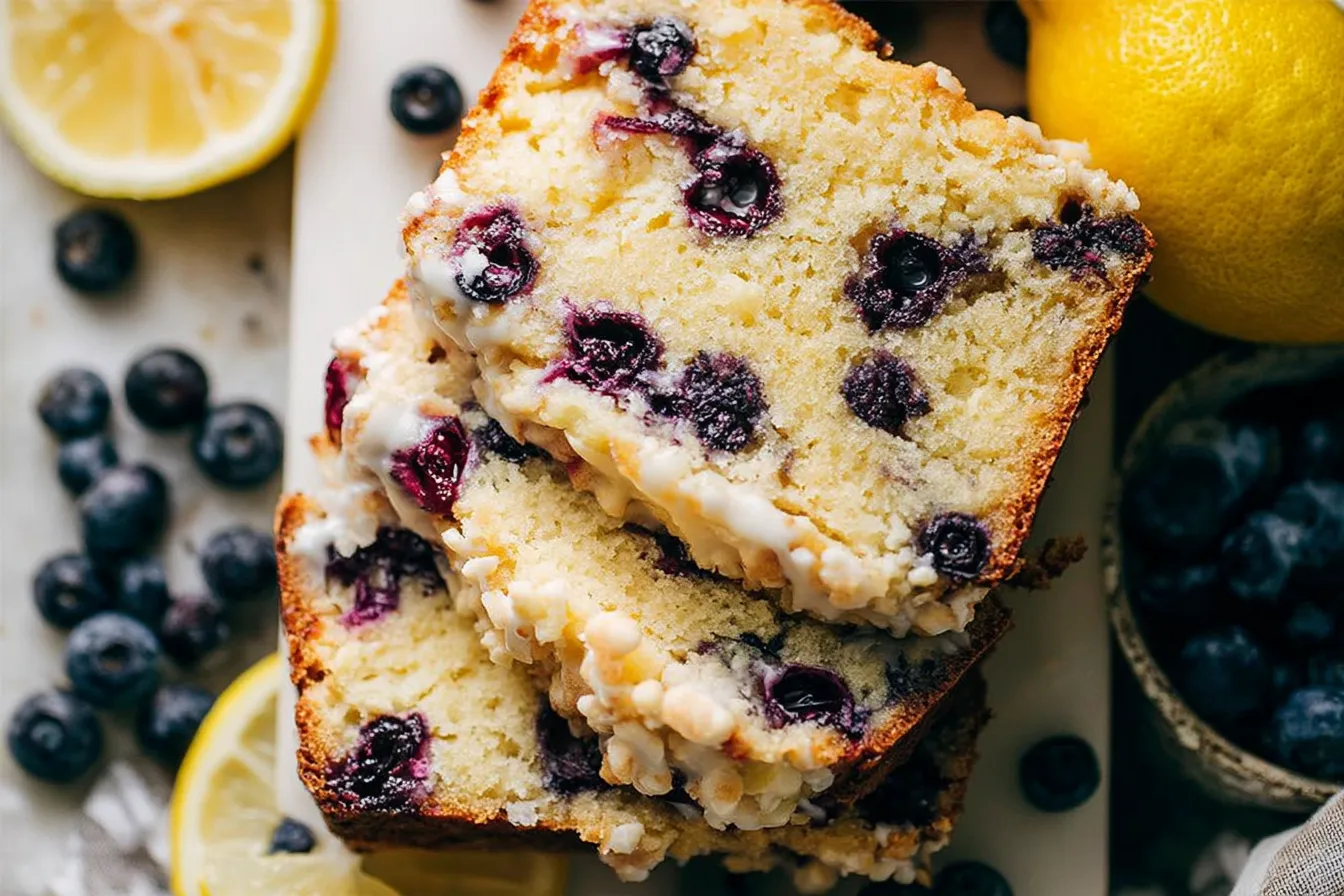 Lemon Blueberry Loaf Freshly Baked