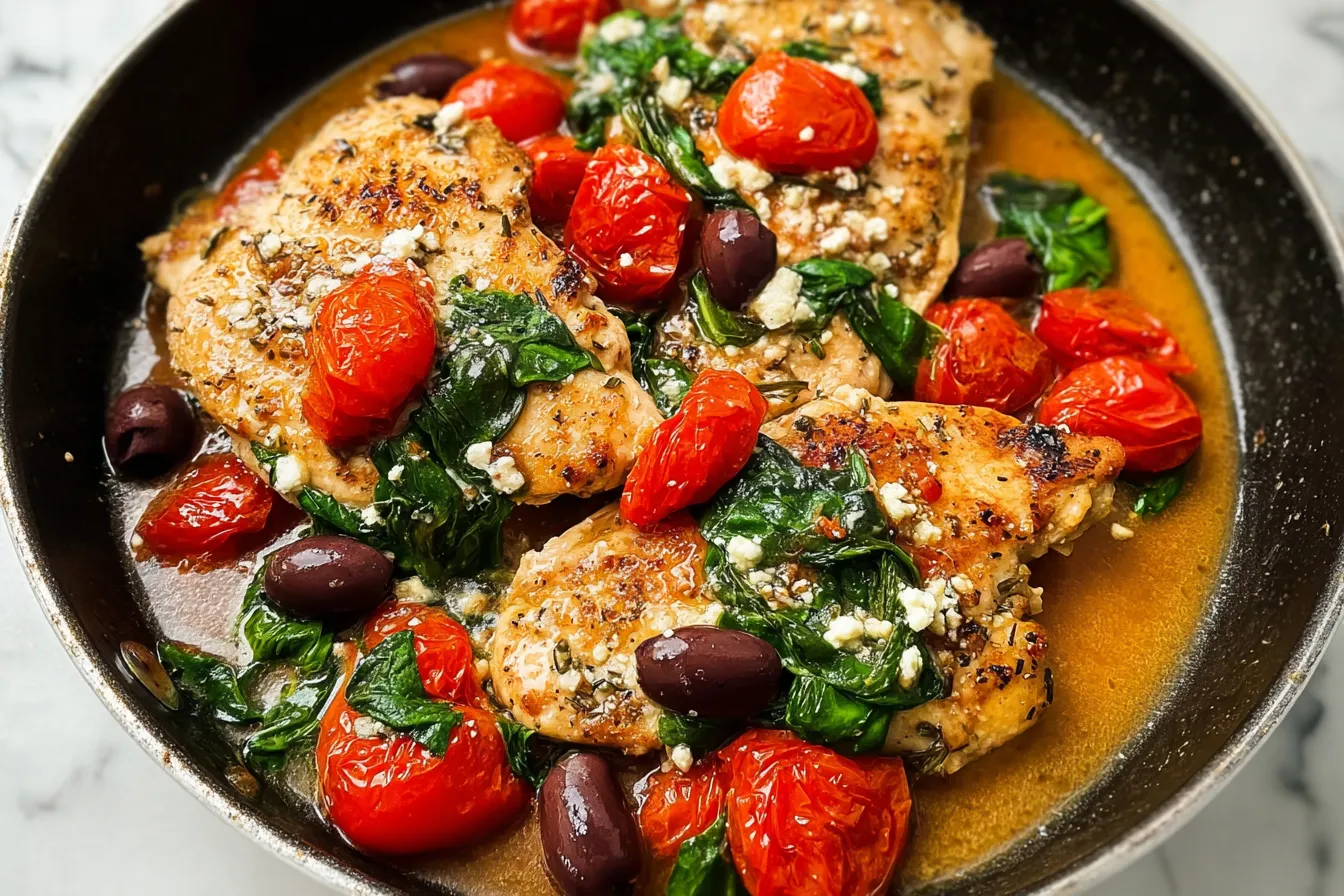 Mediterranean Chicken with Tomatoes and Olives: A Flavor Delight Delicious Mediterranean Chicken with Tomatoes and Olives