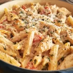 Delicious One Pot Creamy Chicken Pasta Ready to Serve