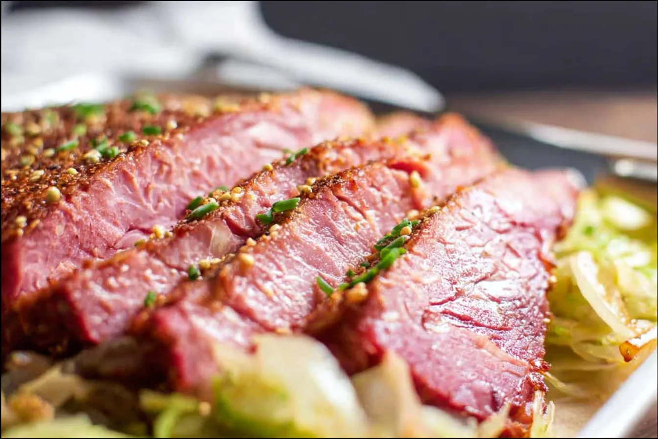Oven Baked Corned Beef Brisket Served with Vegetables