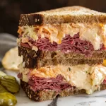 Reuben Sandwich with Homemade Dressing on Plate