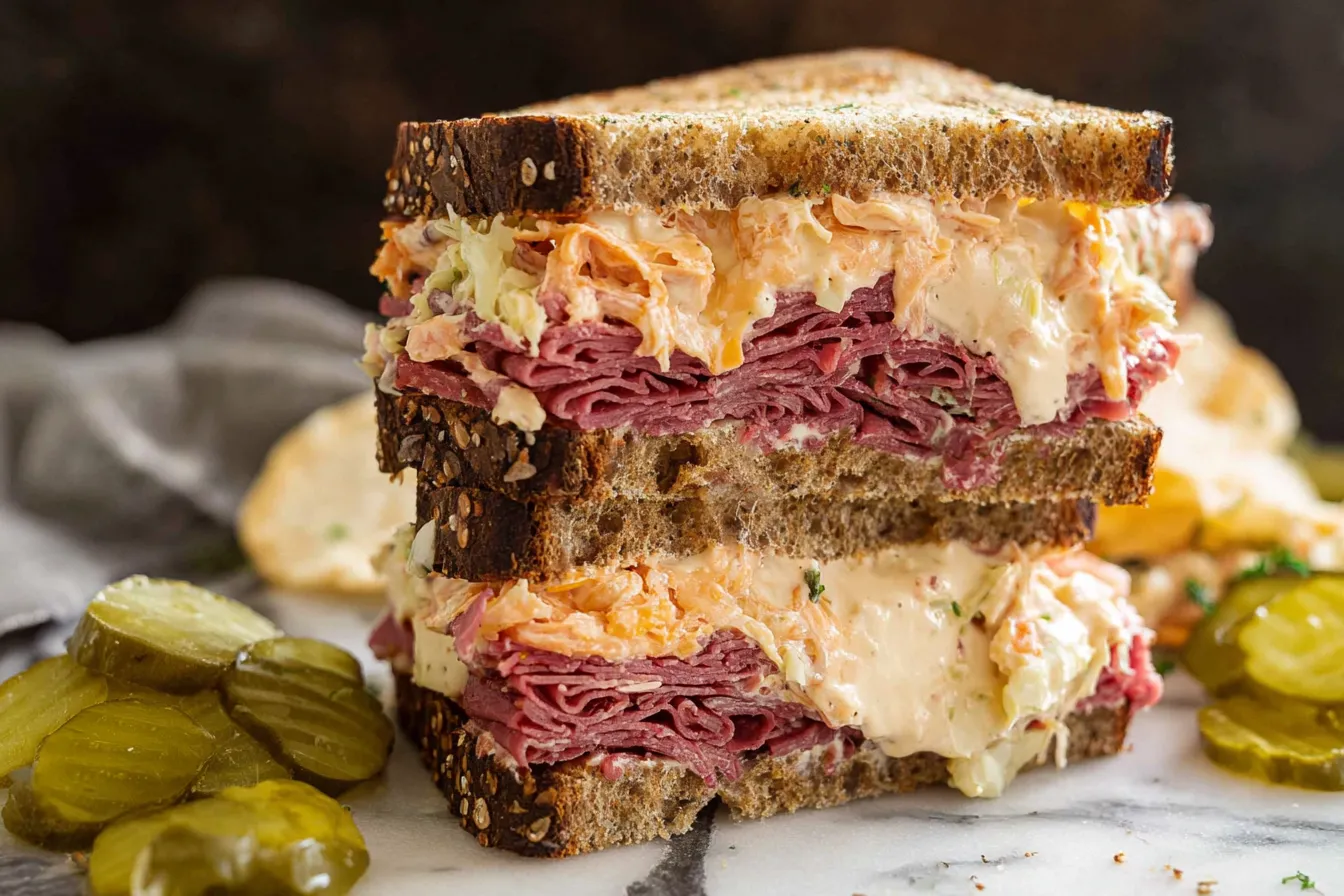 Reuben Sandwich with Homemade Dressing on Plate