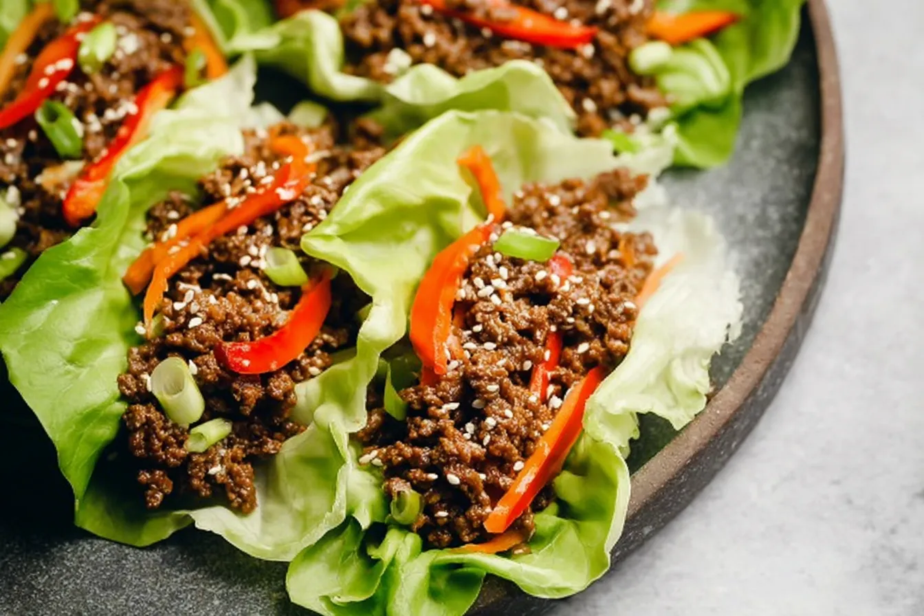 Savory Ground Beef Lettuce Wraps
