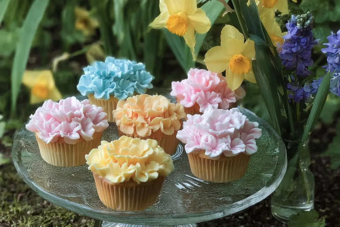 Colorful Simple Flower Cupcakes for Celebrations