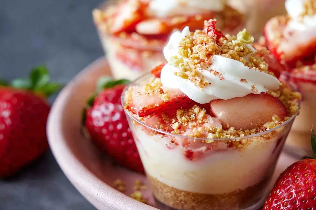 Strawberry Crunch Dessert Cups: A Sweet Delight Awaits 1 Delicious Strawberry Crunch Dessert Cups Ready to Serve
