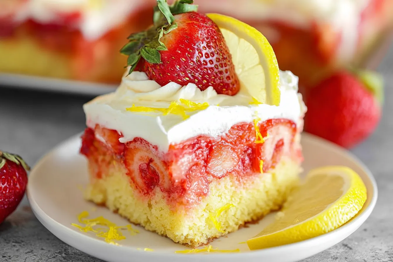 Strawberry Lemonade Poke Cake: A Refreshing Summer Delight 1 Delicious Strawberry Lemonade Poke Cake Slices