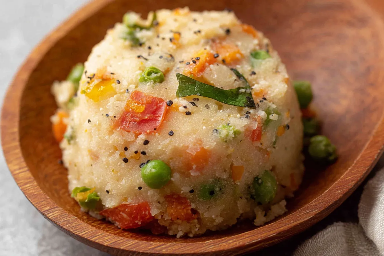 Vegetable Upma: A Wholesome and Delicious Breakfast Delight 1 Colorful Vegetable Upma Served in a Bowl