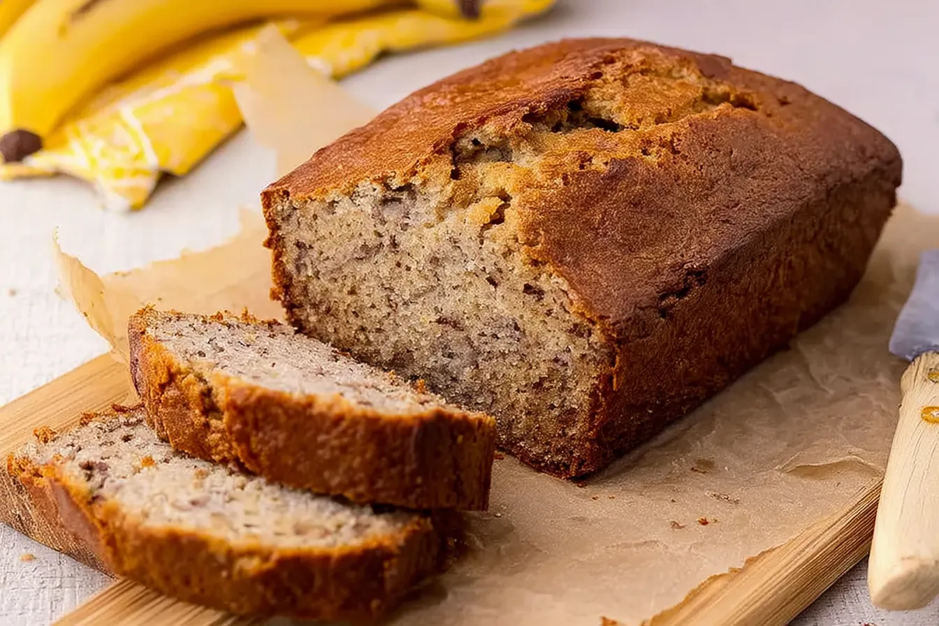 Homemade Banana Bread Fresh Out of the Oven