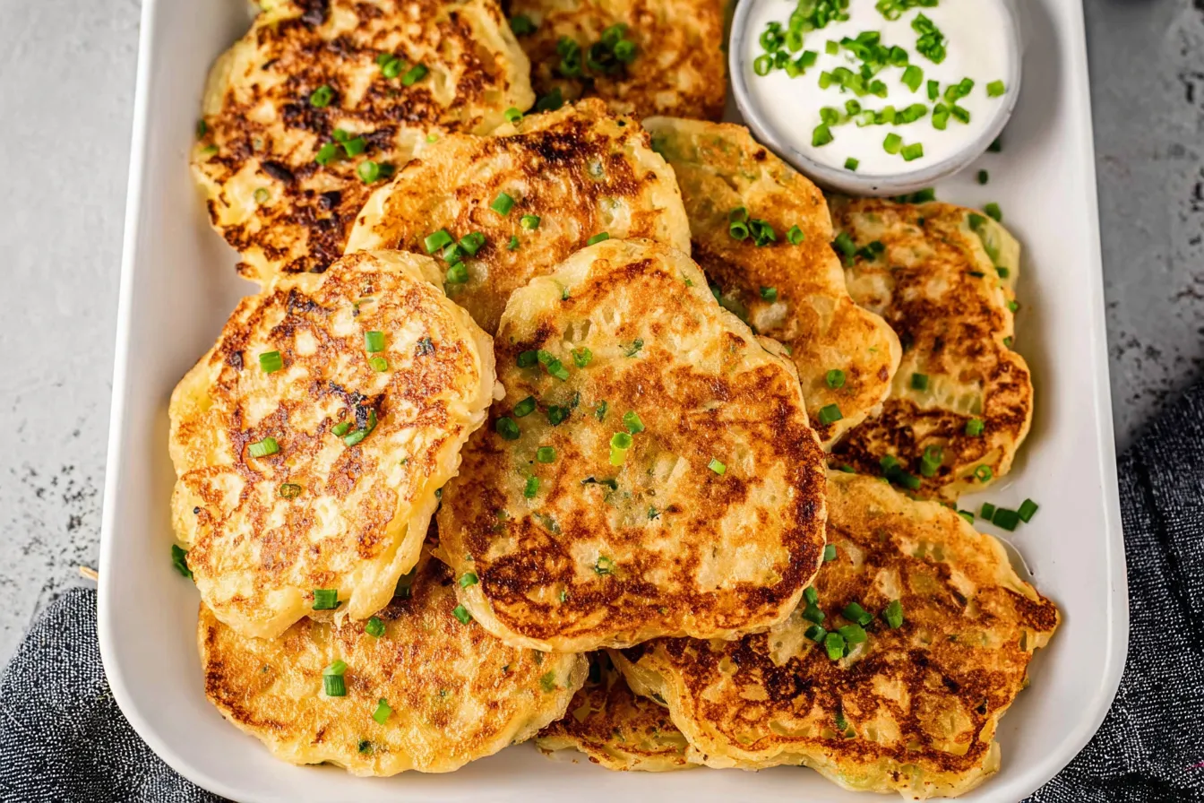 Delicious Boxty (Irish Potato Pancakes) Served with Toppings