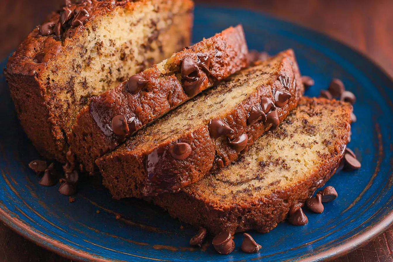 Chocolate Chip Banana Bread Freshly Baked