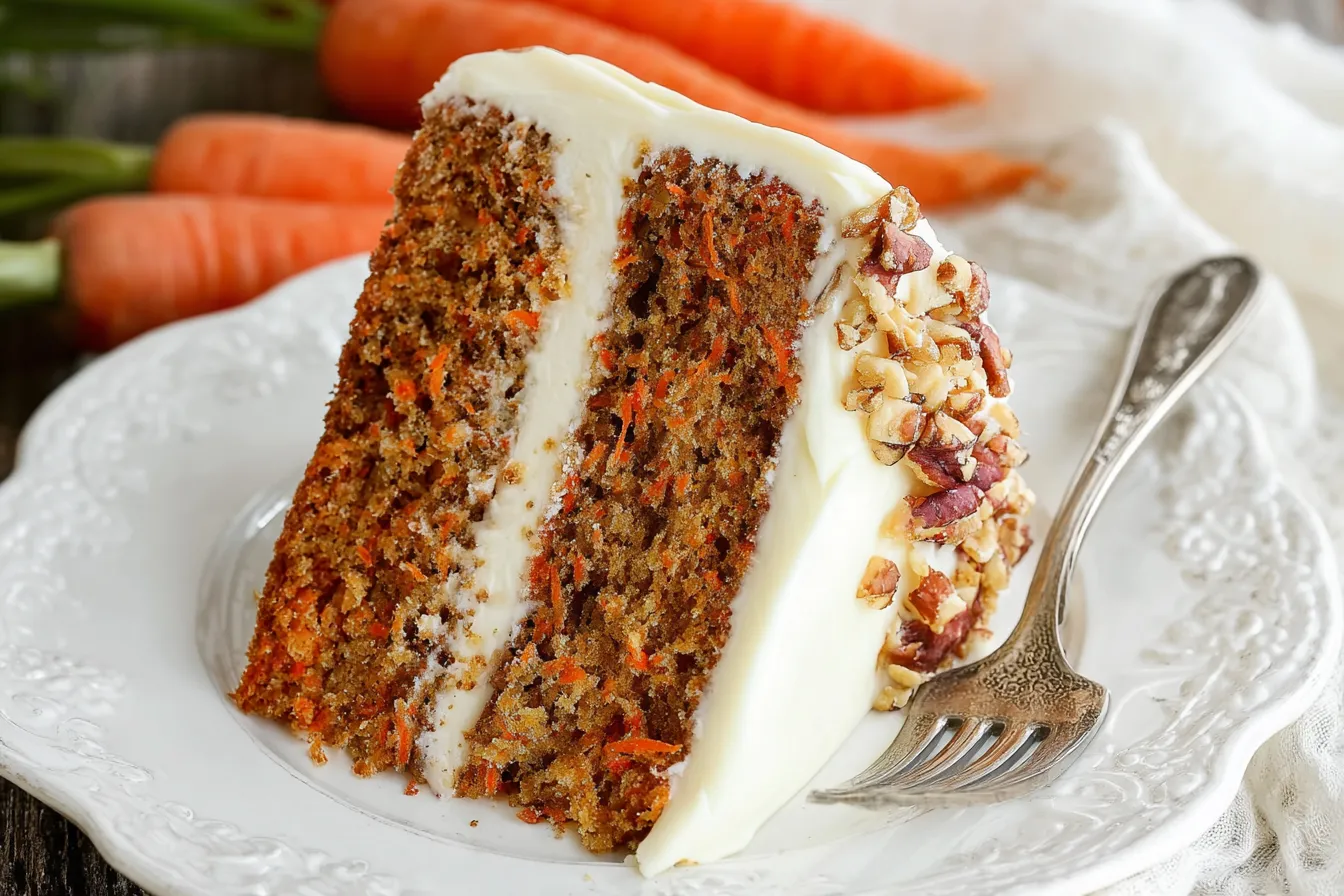 Classic Carrot Cake with Cream Cheese Frosting Slices