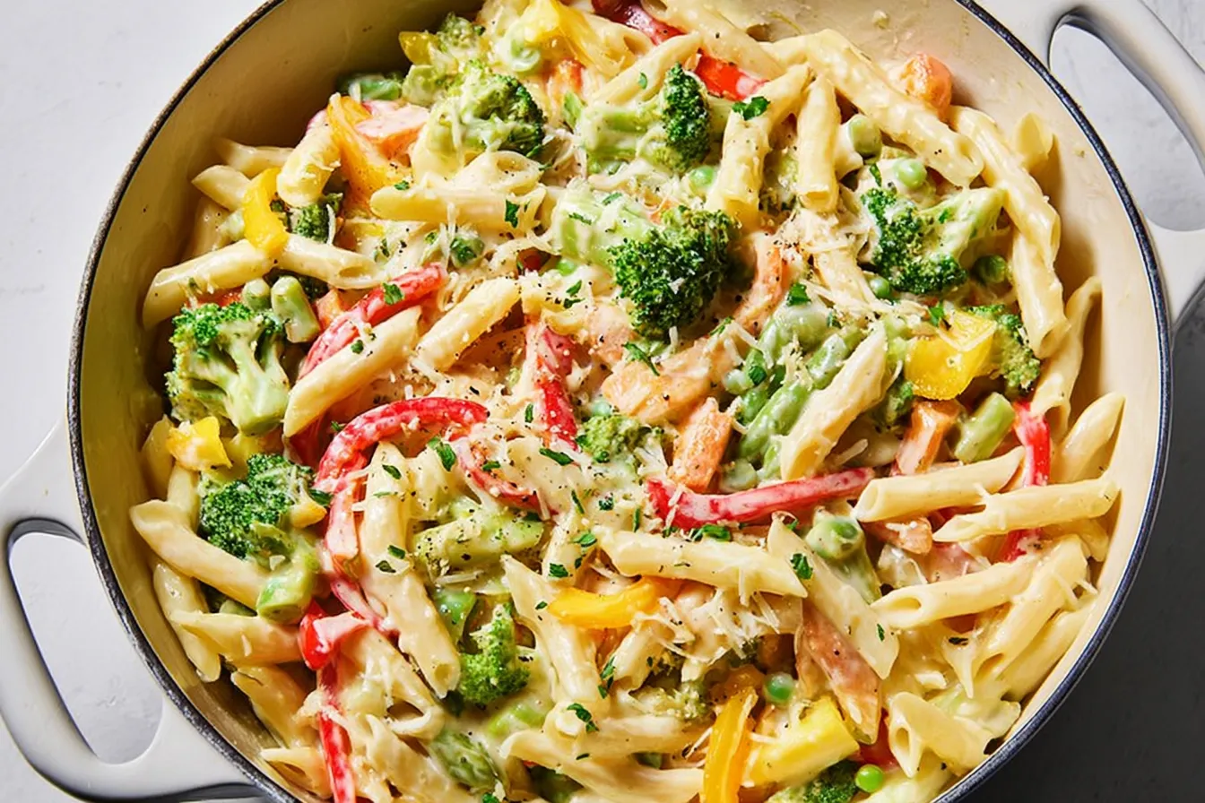 Creamy Pasta Primavera: A Delicious Vegetarian Delight 2 Creamy Pasta Primavera