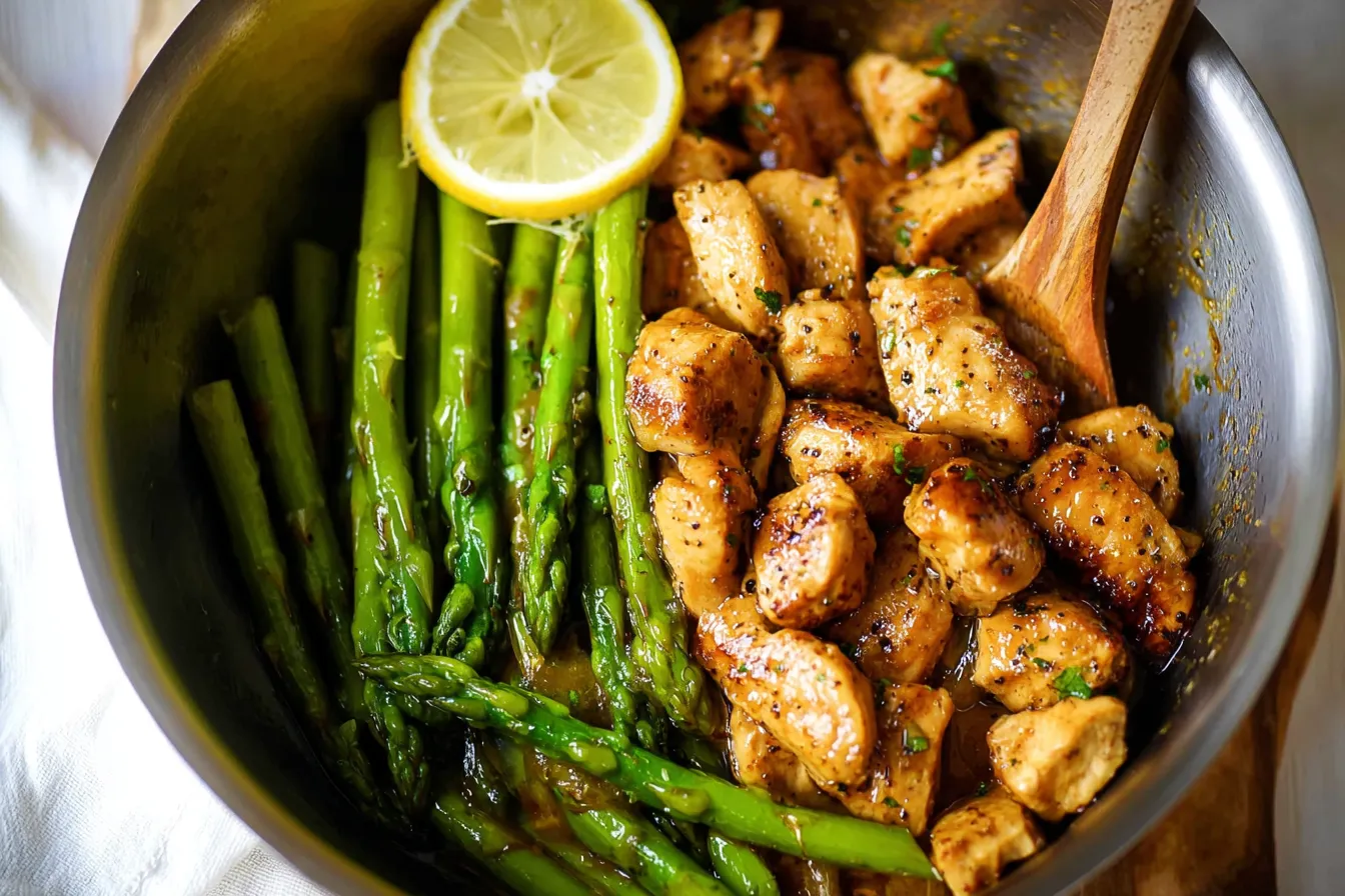 Garlic Butter Chicken Asparagus Pasta: A Delightful Dinner 1 Garlic Butter Chicken Asparagus Pasta on a Plate