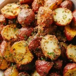 Garlic Parmesan Roasted Potatoes Plated