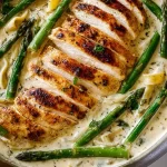 Lemon Chicken Asparagus Pasta in a Bowl