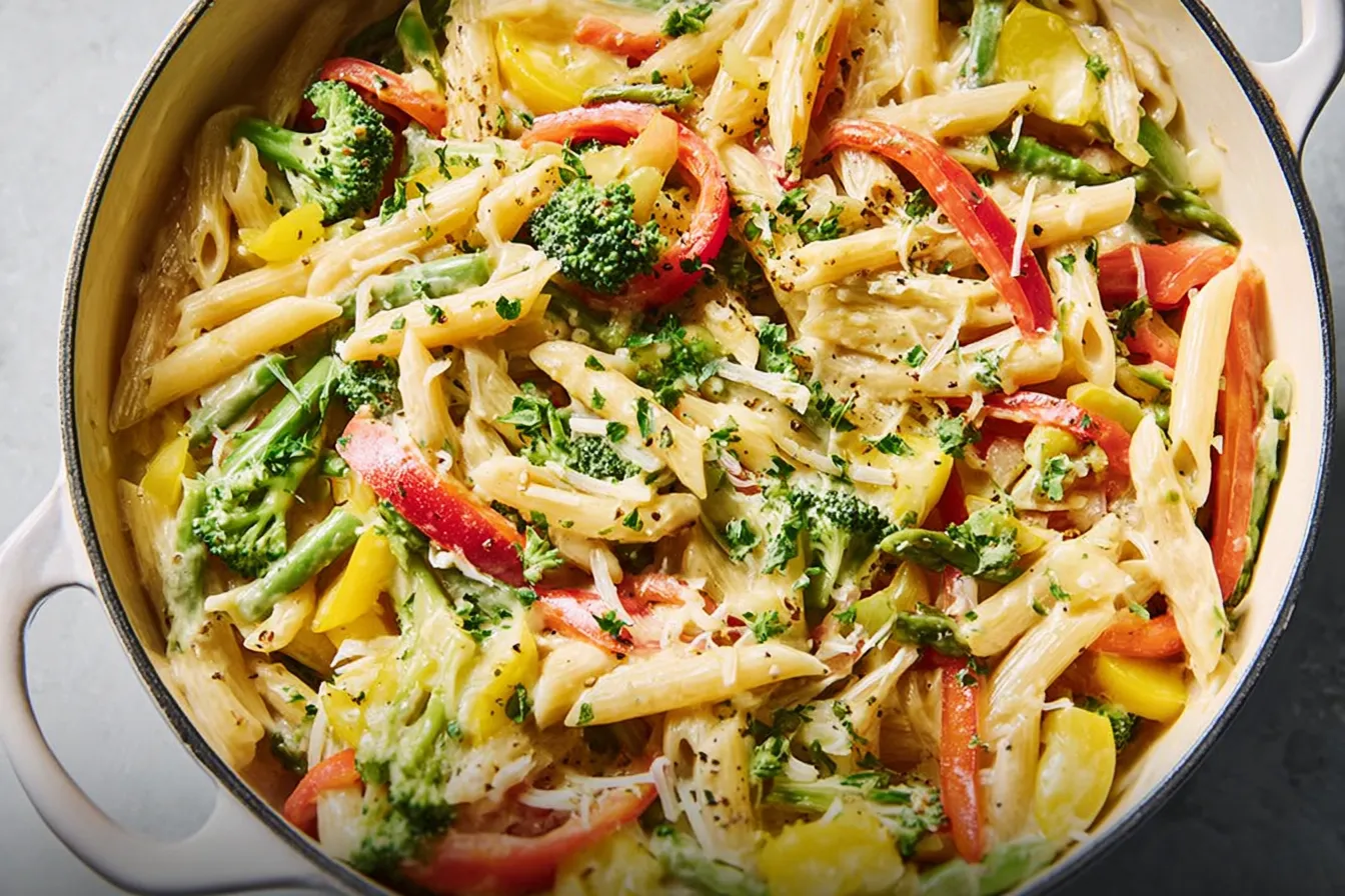 Lemon Garlic Pasta Primavera: A Colorful Plate of Goodness