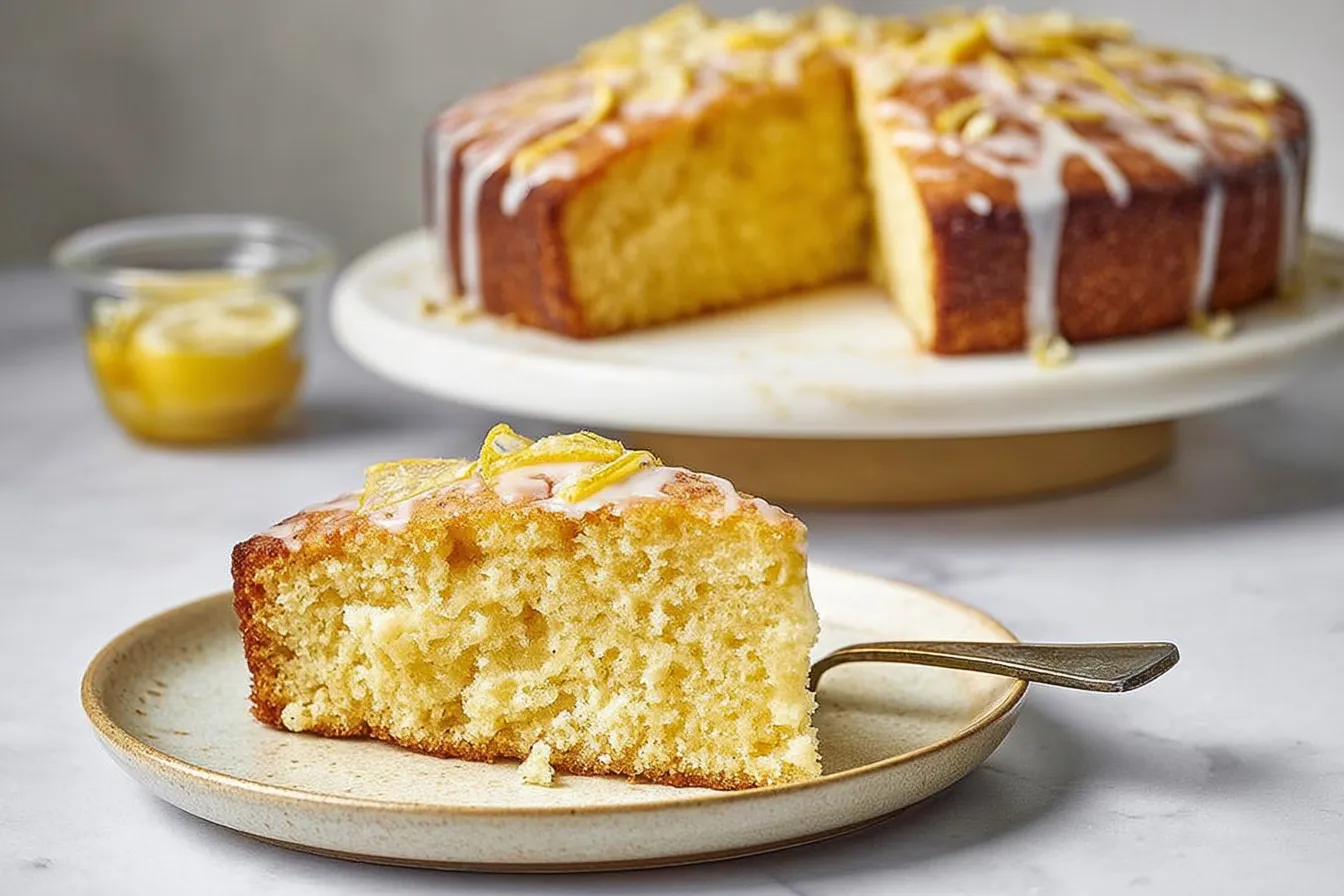 Lemon Ricotta Olive Oil Cake: A Delightfully Moist Dessert Lemon Ricotta Olive Oil Cake Freshly Baked and Ready to Serve