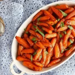 Maple Honey Glazed Carrots on a Serving Plate