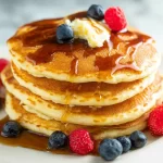Pancakes: The Perfect Breakfast to Brighten Your Day 3 Fluffy Pancakes Stacked High with Maple Syrup Drizzle
