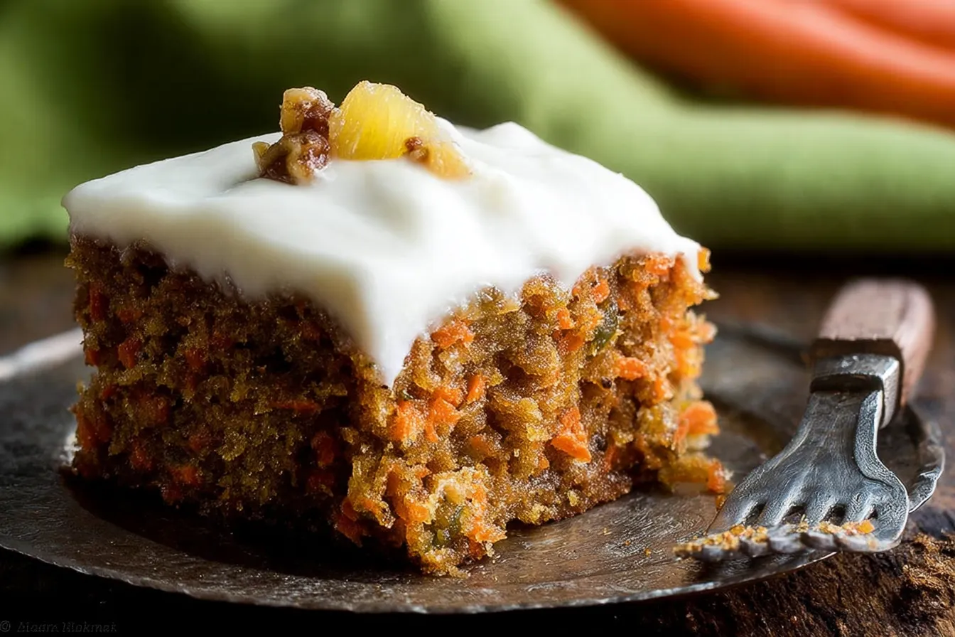 Pineapple Carrot Cake - A Moist and Delicious Delight 1 Delicious Pineapple Carrot Cake Slice
