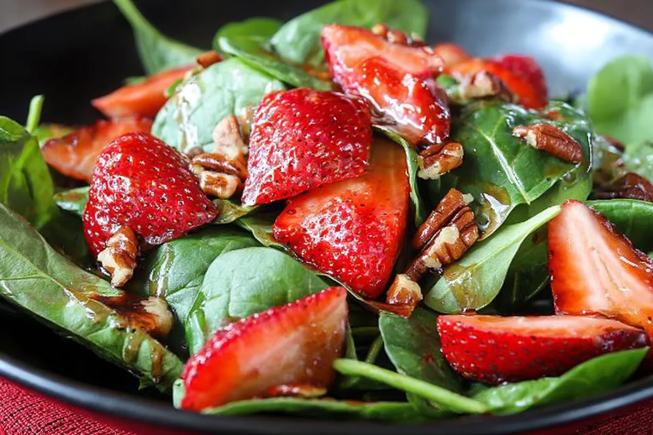 Strawberry Spinach Salad with Balsamic Dressing Delight 2 Strawberry Spinach Salad with Balsamic Dressing