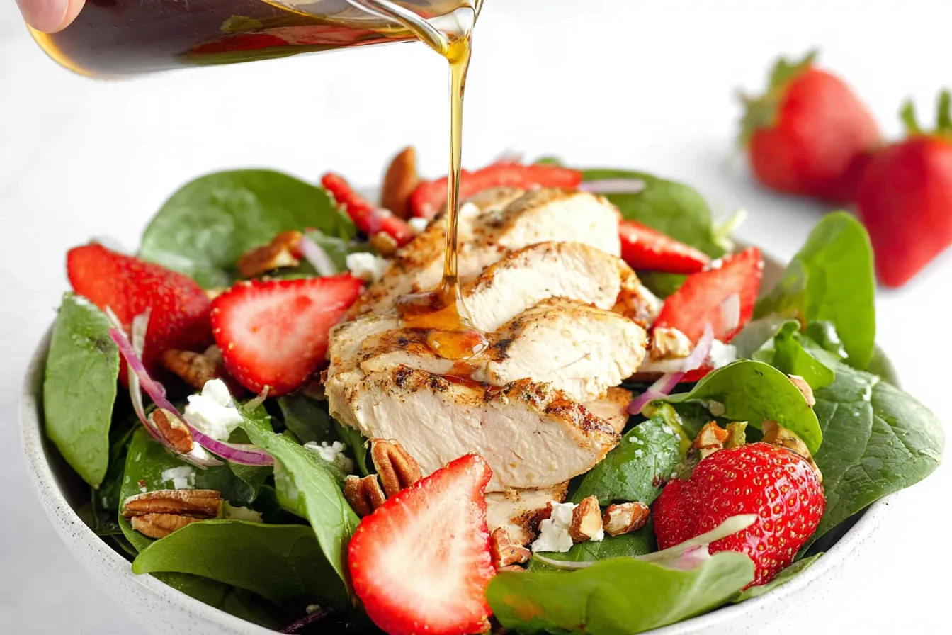 Strawberry Spinach Salad with Chicken: A Delightful Treat Strawberry Spinach Salad with Chicken - Colorful & Delicious