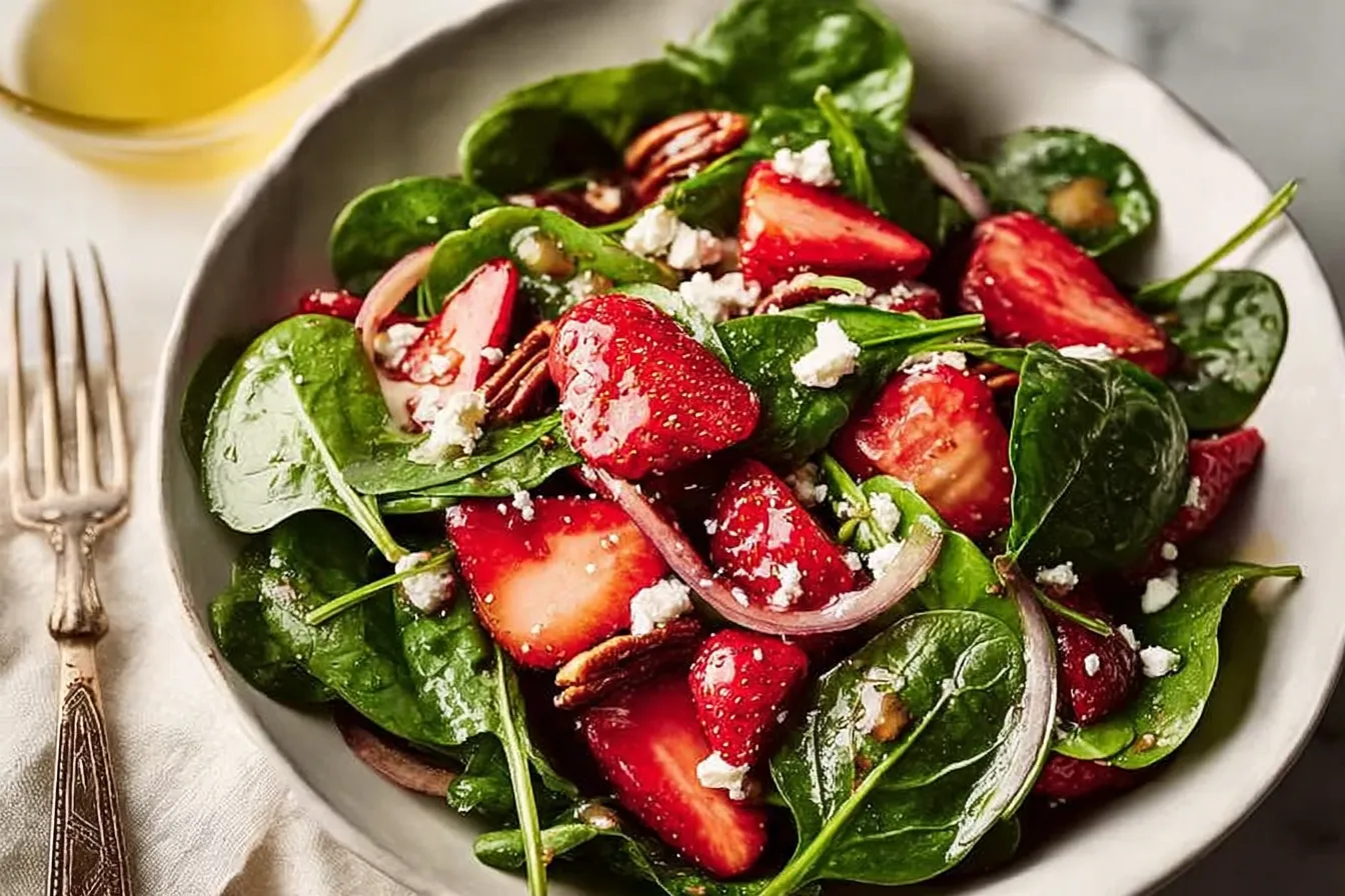 Strawberry Spinach Salad with Feta: A Fresh Delight 2 Strawberry Spinach Salad with Feta