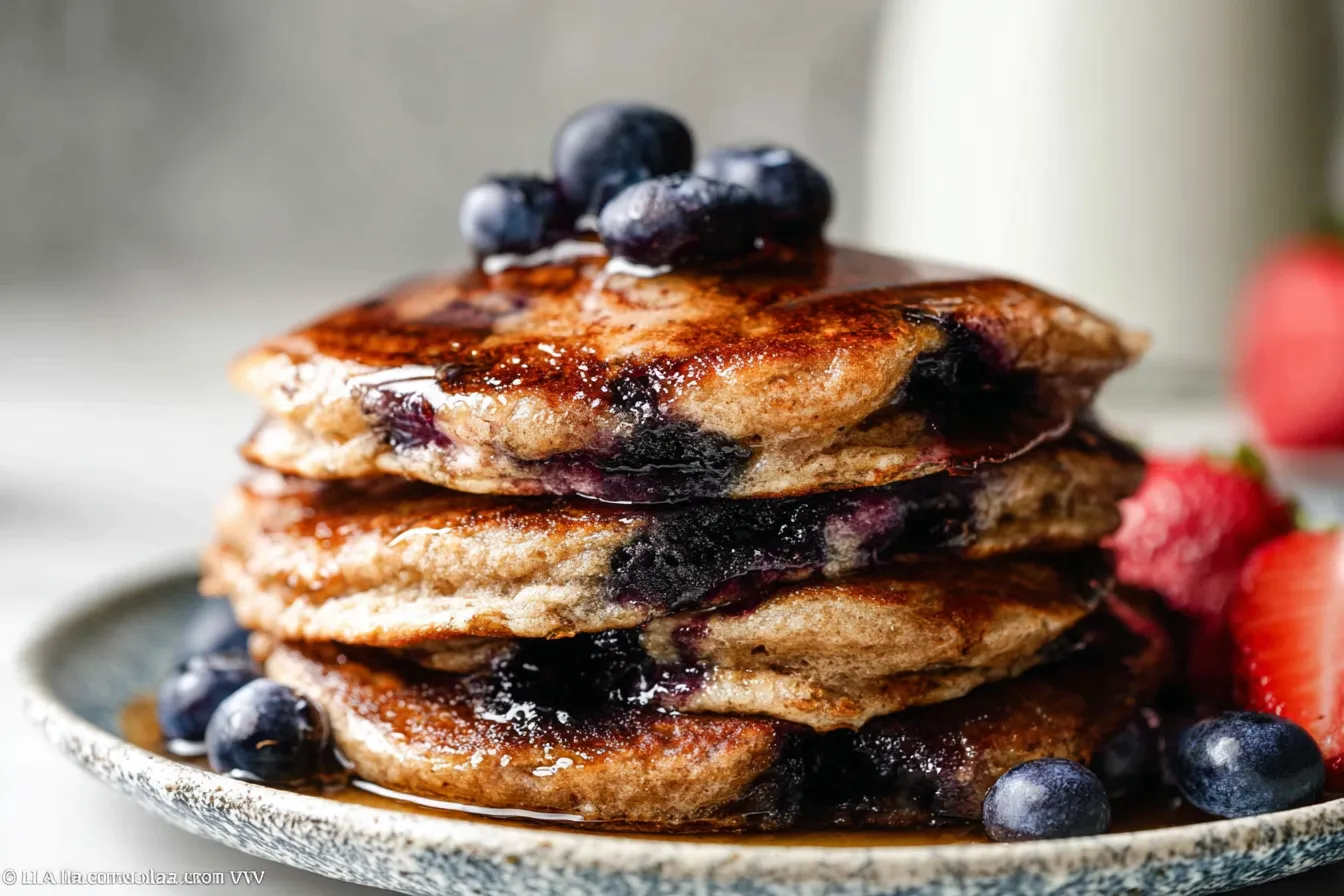 Whole Wheat Blueberry Pancakes: A Healthy Delight! Fluffy Whole Wheat Blueberry Pancakes Served Fresh