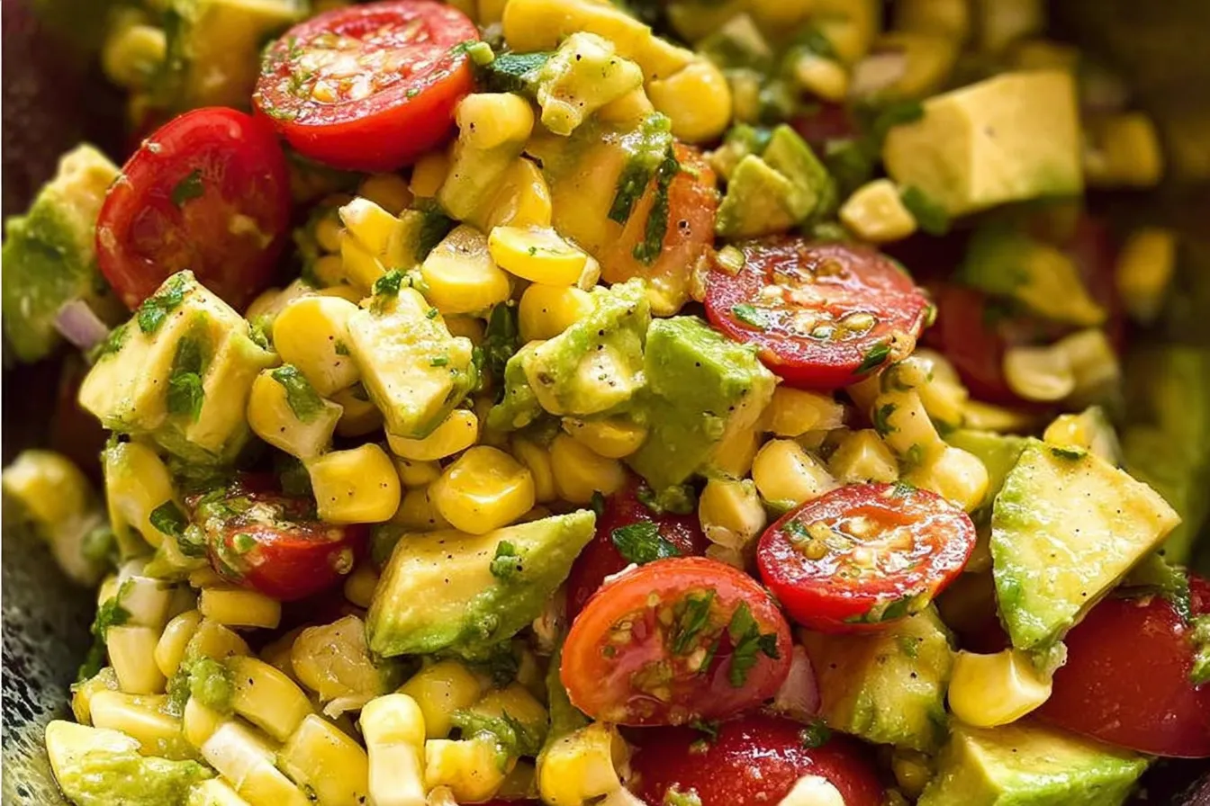 Avocado Corn Salad: A Refreshing Summer Delight 1 Avocado Corn Salad Garnished with Cilantro