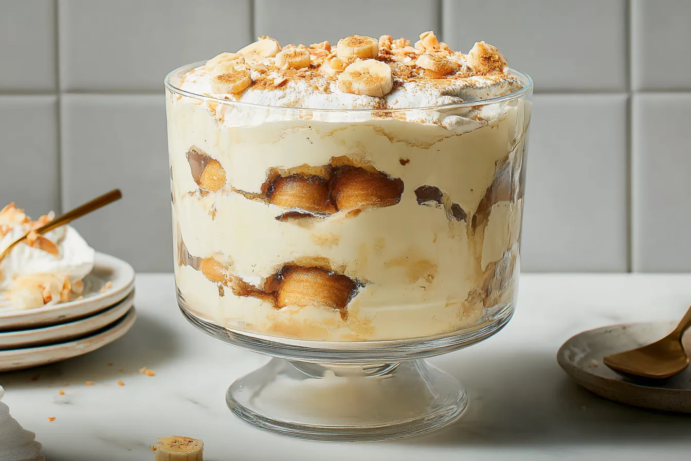 Banana Pudding in a Glass with Whipped Cream