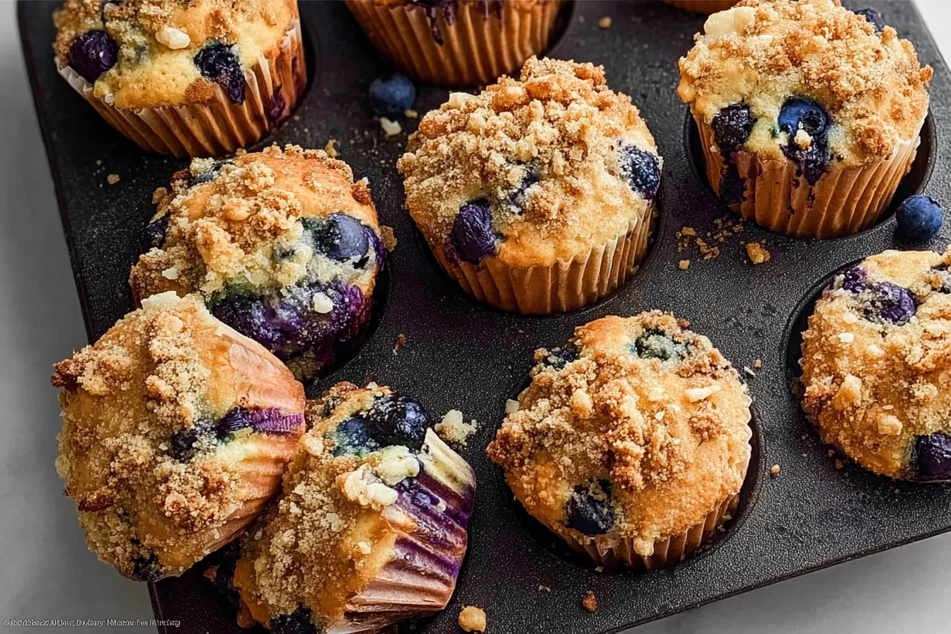 Blueberry Muffins: The Perfect Delicious Morning Treat 1 Freshly Baked Blueberry Muffins Ready to Enjoy