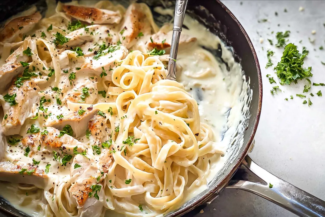 Chicken Alfredo: The Creamy Comfort Dish You’ll Love 1 Delicious Chicken Alfredo Plate Ready to Serve