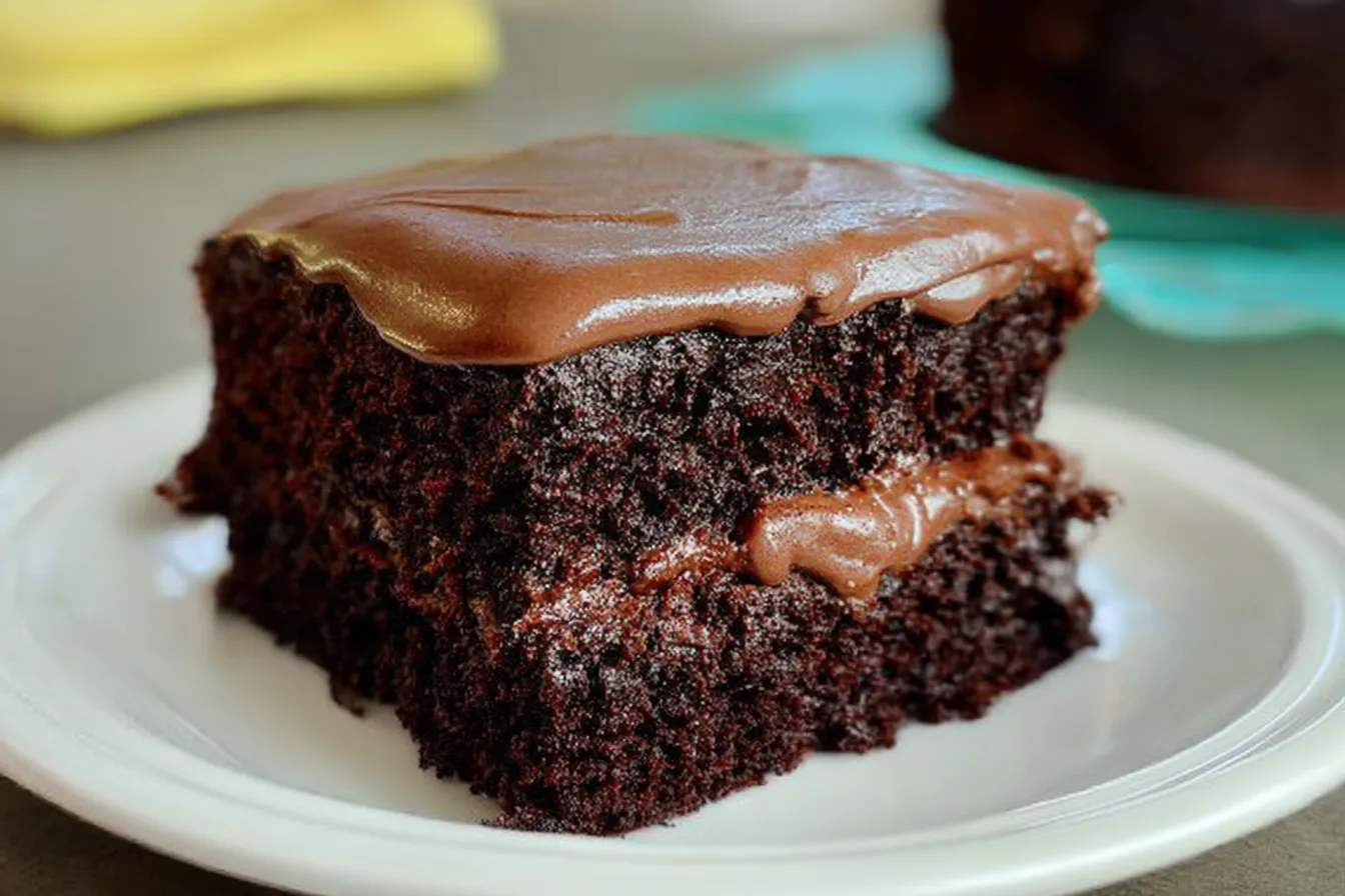 Deliciously Moist Chocolate Cake Slice