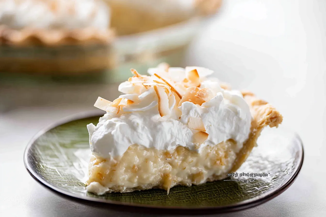 Coconut Cream Pie: Delightfully Creamy and Irresistible Goodness 1 Delicious Coconut Cream Pie Slices on a Plate