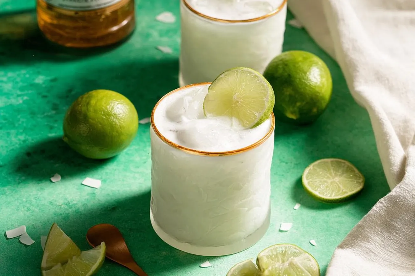 Coconut Lime Mocktail: Refreshing and Delicious Twist 1 Coconut Lime Mocktail in a Glass with Lime Wedge