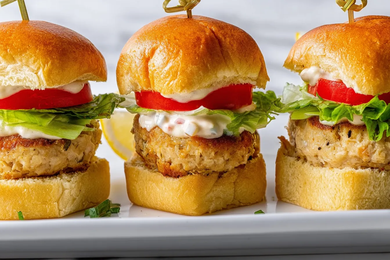 Crab Cake Sliders with Remoulade: Irresistibly Delicious Bites 2 Crab Cake Sliders with Remoulade